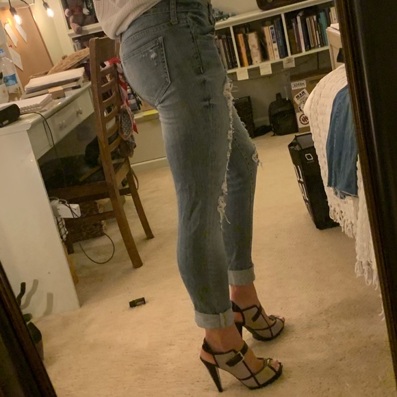 Low Rise Ripped Blue Jeans - Picture 7 of 7